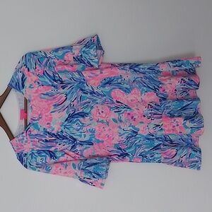 Lilly Pulitzer Sorrento Dress Ruffled Sleeves and Hem Size 12/14